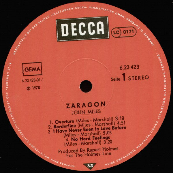 John Miles : Zaragon (LP, Album)