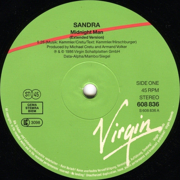 Sandra : Midnight Man (12")