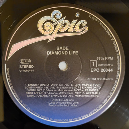Sade : Diamond Life (LP, Album, Dar)