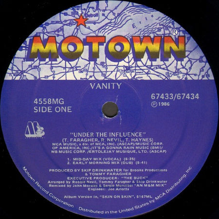 Vanity : Under The Influence (Special 12" Version) (12", Single)