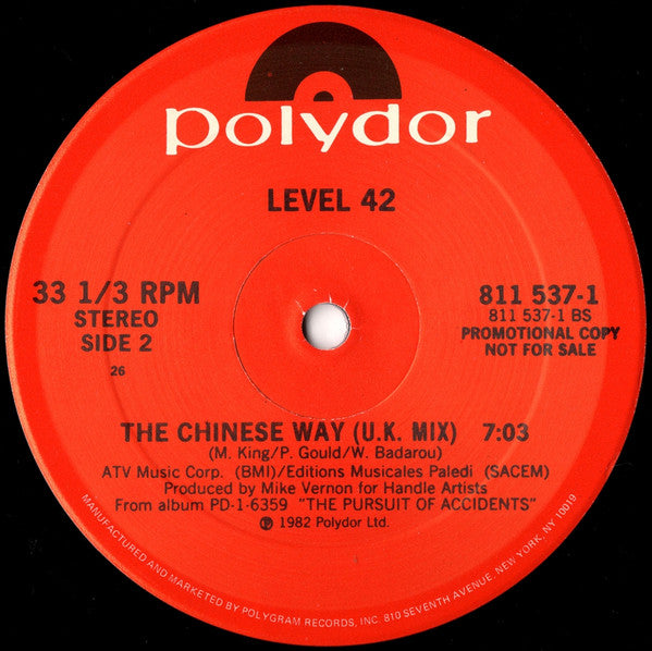 Level 42 : The Chinese Way (12", Promo)
