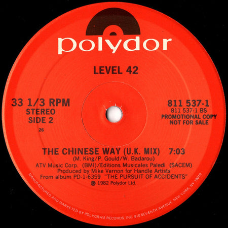 Level 42 : The Chinese Way (12", Promo)