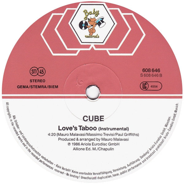 Cube (2) : Love's Taboo (12", Maxi)