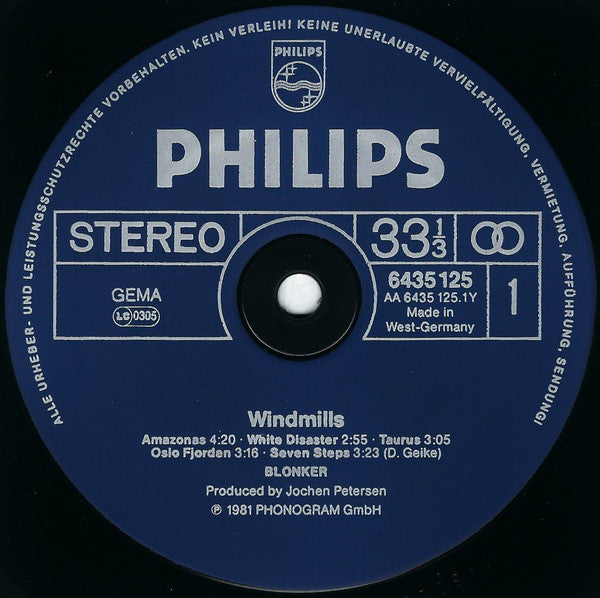 Blonker : Windmills (LP, Album)