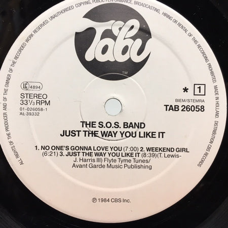 The S.O.S. Band : Just The Way You Like It (LP, Album)