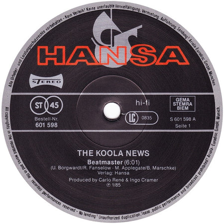 The Koola News : Beatmaster (12", Maxi)