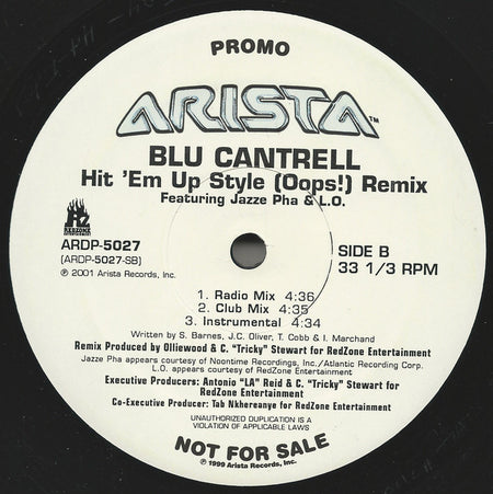 Blu Cantrell : Hit 'Em Up Style (Oops!) Remix (12", Promo)