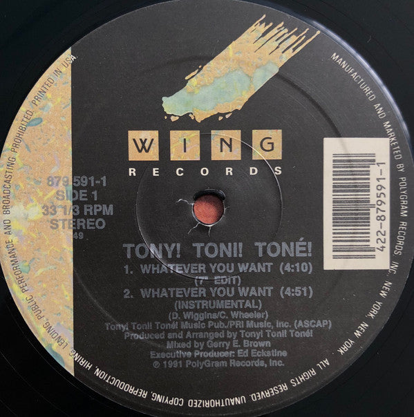 Tony! Toni! Toné! : Whatever You Want / Feels Good (12", Single)