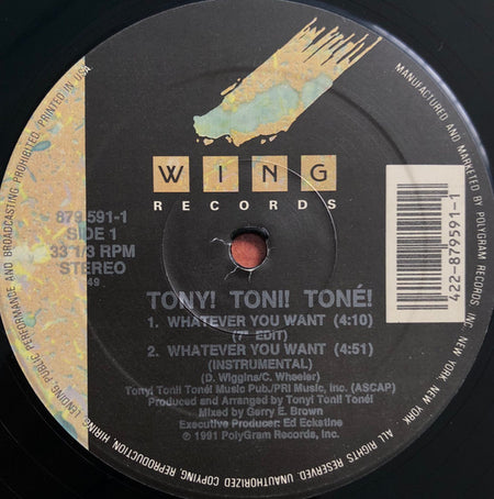Tony! Toni! Toné! : Whatever You Want / Feels Good (12", Single)