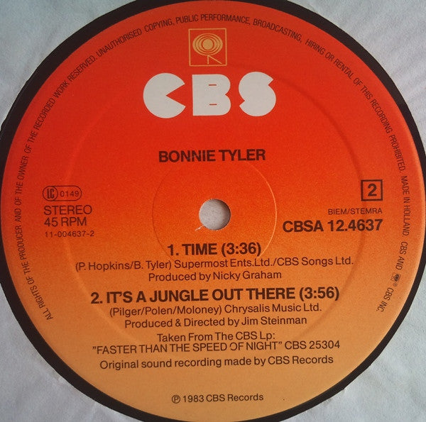 Bonnie Tyler : Here She Comes (12", Maxi)