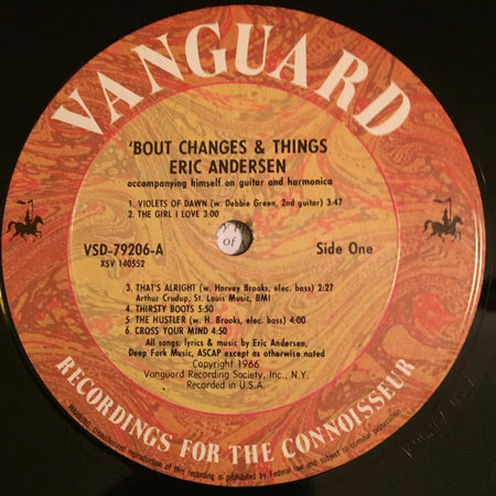 Eric Andersen (2) : 'Bout Changes & Things (LP, Album, RE)