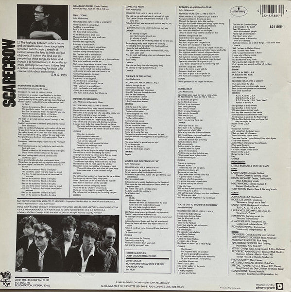 John Cougar Mellencamp : Scarecrow (LP, Album)