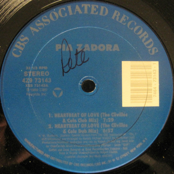 Pia Zadora : Heartbeat Of Love (12")