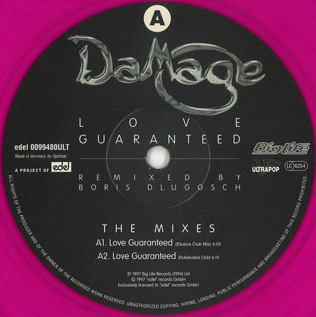 Damage : Love Guaranteed (The Boris Dlugosch Mixes) (12", Vio)