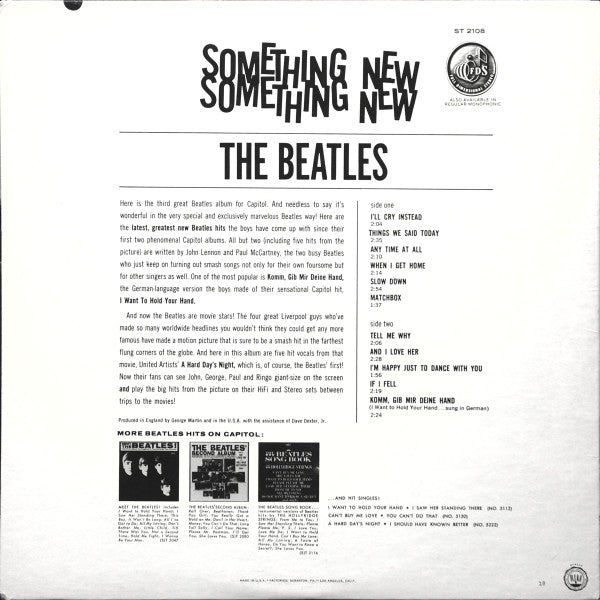 The Beatles : Something New (LP, Album, RE, Los)