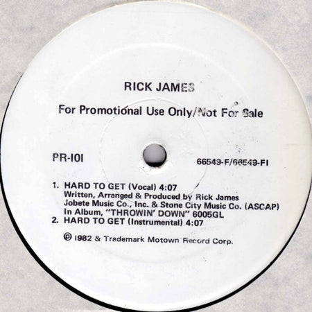 Jermaine Jackson With Special Guest Devo / Rick James : Let Me Tickle Your Fancy / Hard To Get (12", Promo)