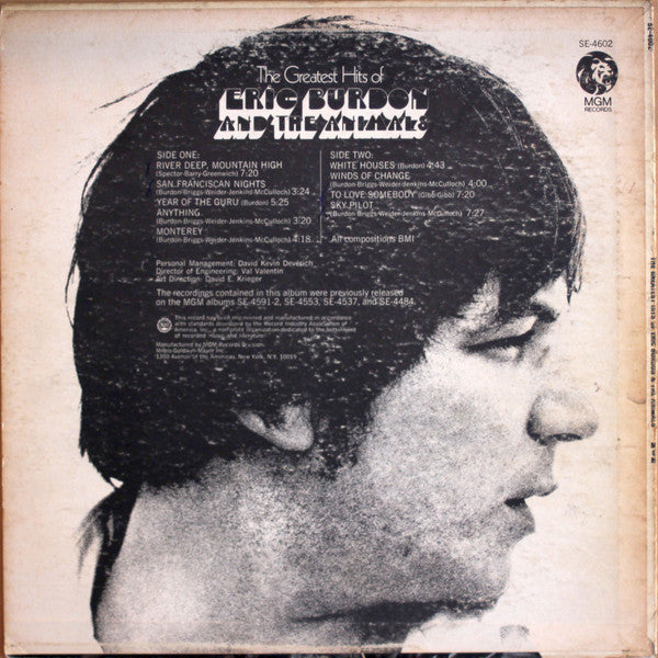 Eric Burdon And The Animals* : The Greatest Hits Of Eric Burdon And The Animals (LP, Comp)