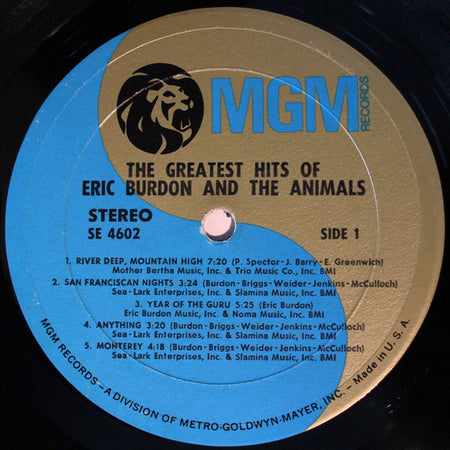 Eric Burdon And The Animals* : The Greatest Hits Of Eric Burdon And The Animals (LP, Comp)