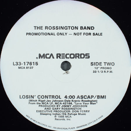 The Rossington Band : Losin' Control (12", Promo)