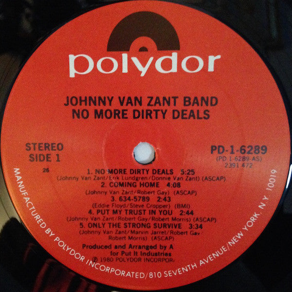The Johnny Van Zant Band* : No More Dirty Deals (LP, Album, Com)