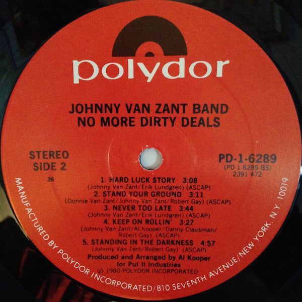 The Johnny Van Zant Band* : No More Dirty Deals (LP, Album, Com)