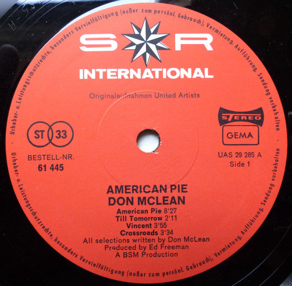 Don McLean : American Pie (LP, Album, Club, RE)