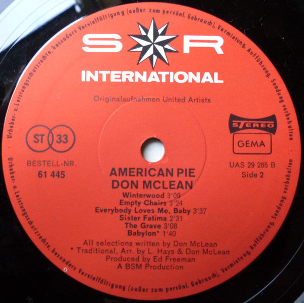 Don McLean : American Pie (LP, Album, Club, RE)