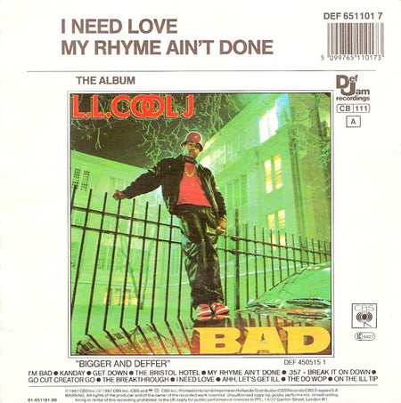 LL Cool J : I Need Love (7", Single)