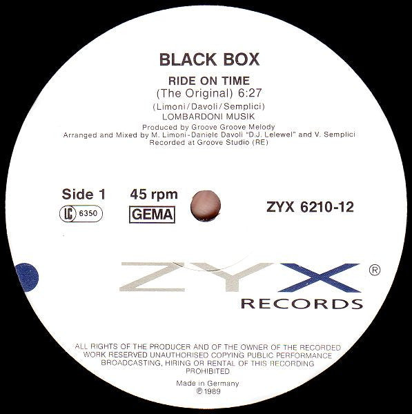 Black Box : Ride On Time (12", Maxi)