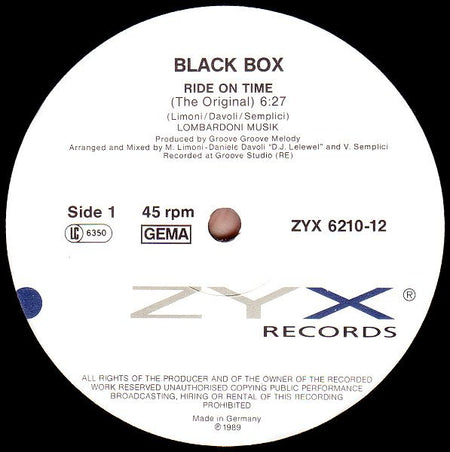 Black Box : Ride On Time (12", Maxi)